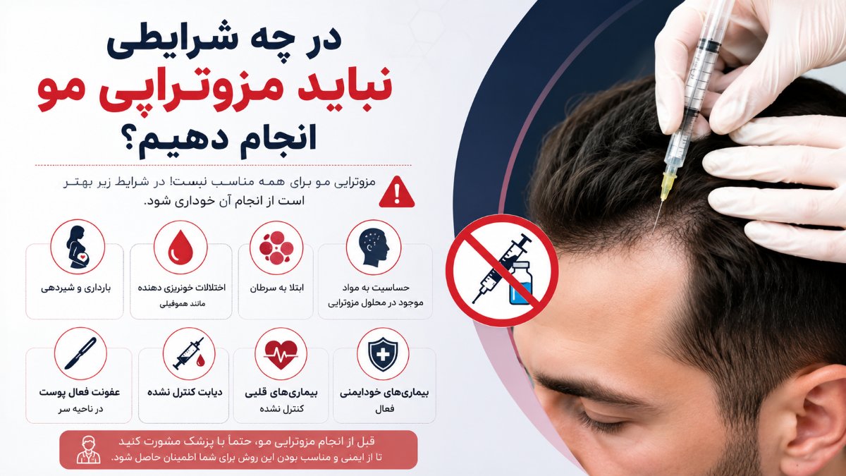در چه شرایطی نباید مزوتراپی مو انجام دهیم